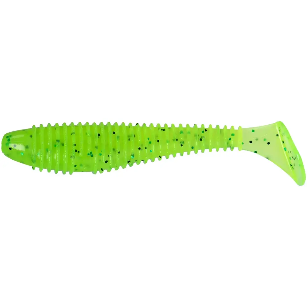 Силікон X-Fish Guddi Fat 3" Chartreuse Green & Black Flake (5шт/уп)