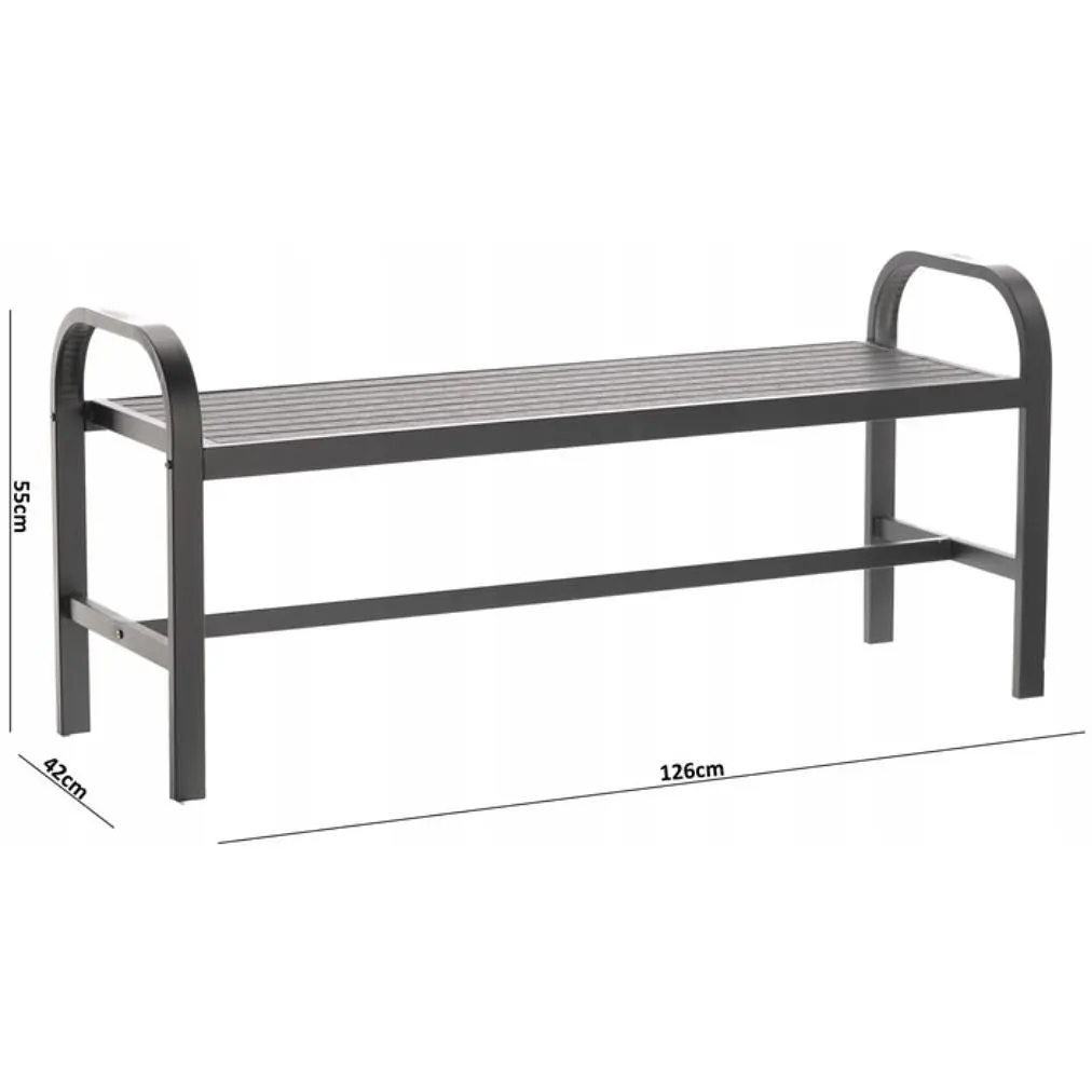 Лавка для саду Chomik Garden Line Gardineo 126x42x55 см чорна - фото 6