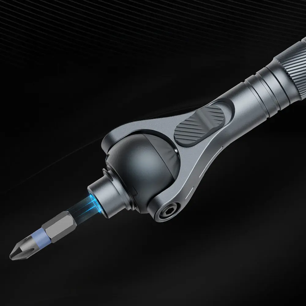 Поворотная отвертка трещотка с набором бит Xiaomi Duka ATuMan Ratchet Screwdriver RS2 (40в1) - фото 4
