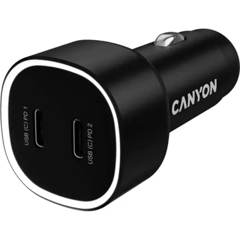 Зарядний пристрій Canyon 2xUSB-C PD60W black (CNE-CCABR3CC)