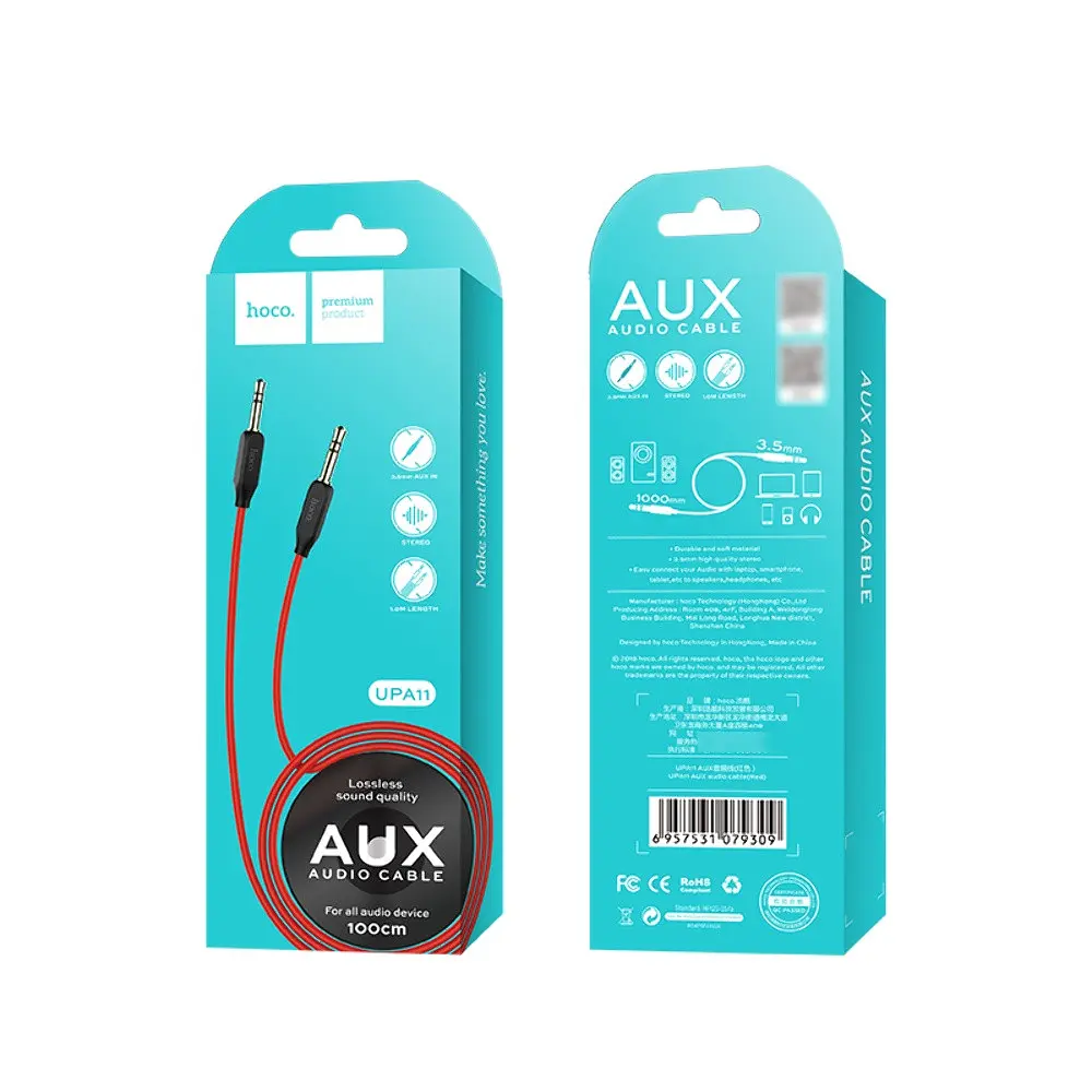 AUX кабель Hoco UPA11 Jack 3.5 to Jack 3.5 1 м чорний - фото 5