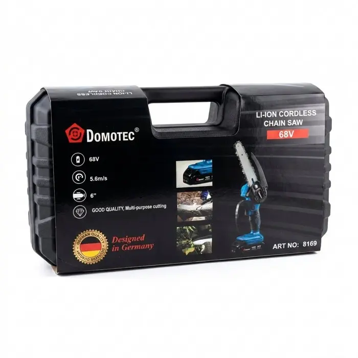 Міні пила акумуляторна ланцюгова DOMOTEC 8169, шина 6 дюймів, 2 акумулятори, кейс - фото 6