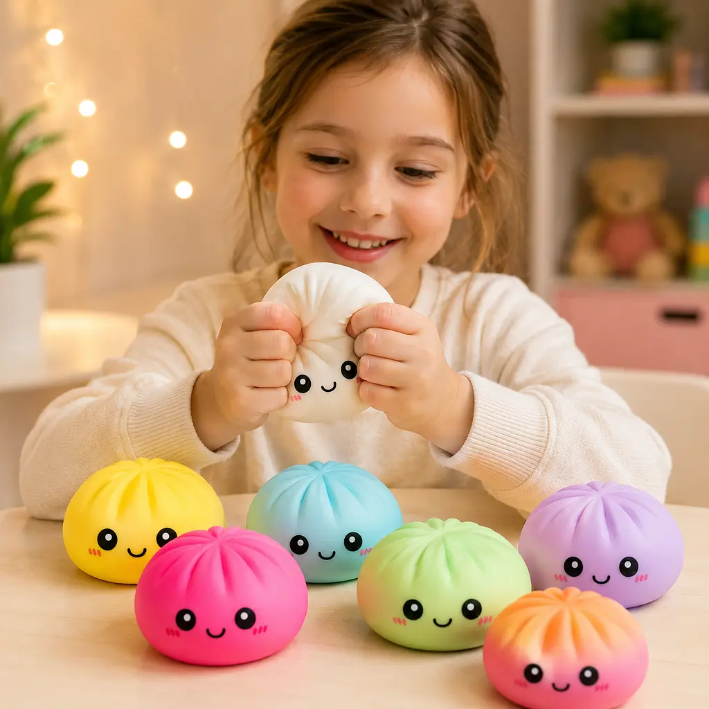 Антистрес-іграшка Squishy "Пельмешка" у коробочці / Сквіш бао-булочка, пельмень 5,5 см / Іграшка антистрес сквіш Squishy Dumpling - фото 3