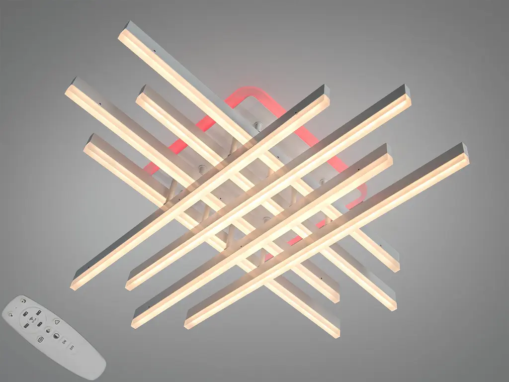 Стельова LED люстра Diasha 7012WH LED 3color dimme біла 136 Вт пульт димер підсвітка