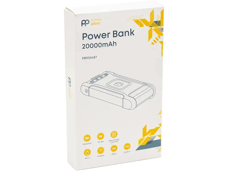 Зовнішній акумулятор (Power Bank) PowerPlant 20000mAh PD/18W QC3.0 USB-C USB-A*2 Wireless Solar panel (PB930487) - фото 6