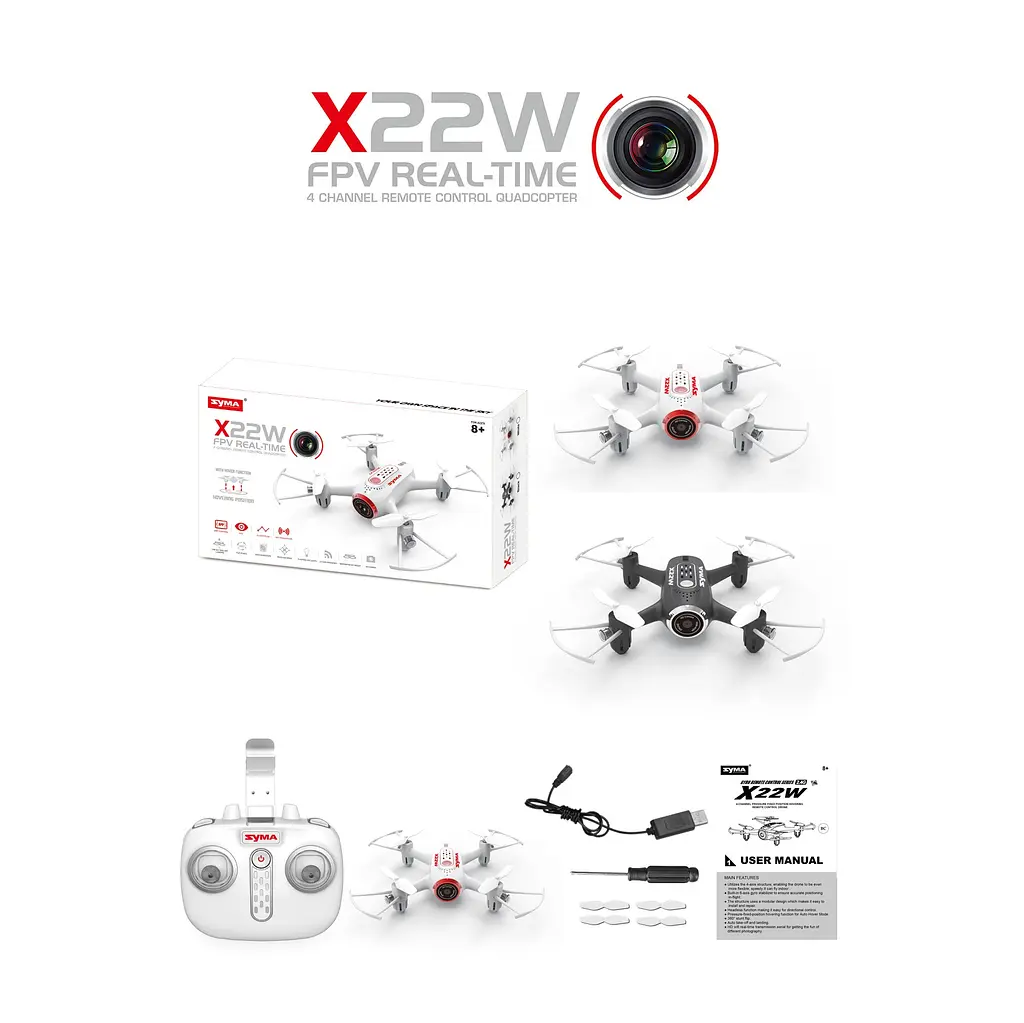 Радиоуправляемая игрушка Syma Квадрокоптер с FPV-камерой 14.2 cм (X22W) - фото 3