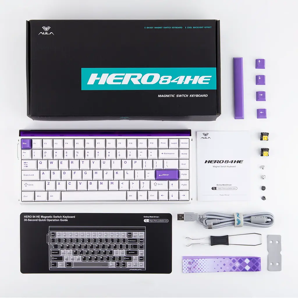 Клавіатура AULA HERO84 HE 75%, Білий - фото 11