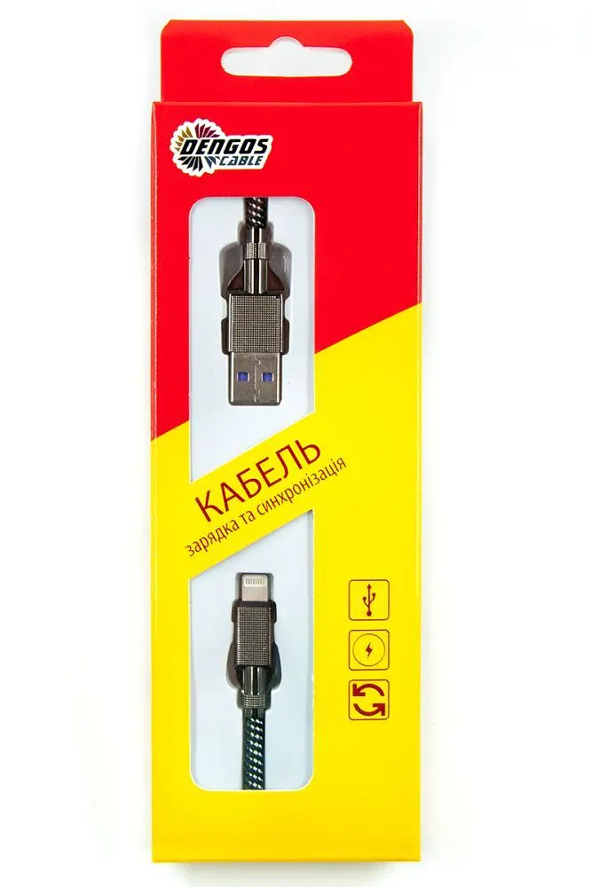 Кабель Dengos USB - Lightning (M/M) 4A 1 м Black (NTK-L-KPR-USB3-BLACK) - фото 4