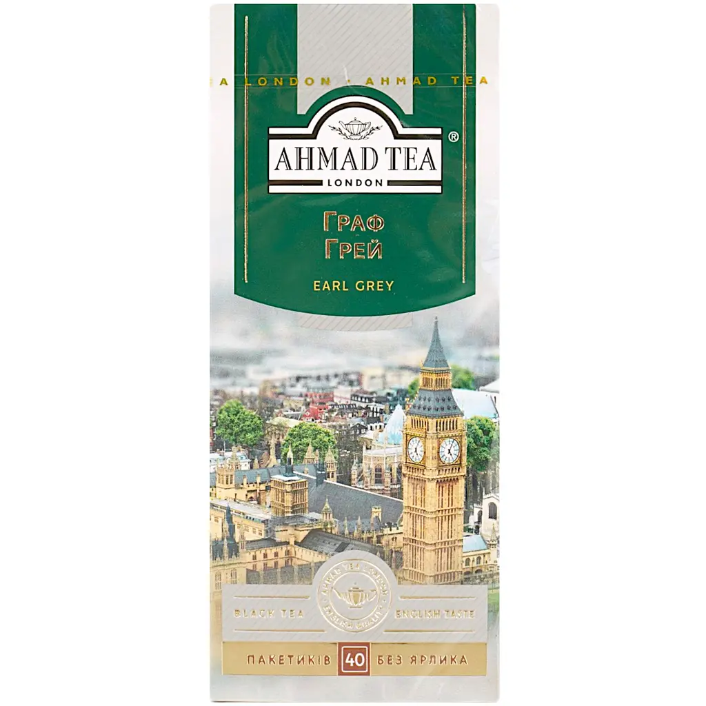 Чай чорний Ahmad Tea Earl Grey 80 г (40 шт. х 2 г) (32330) - фото 2