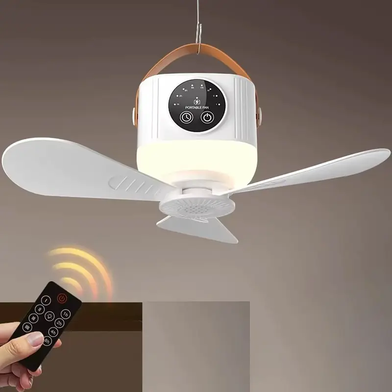 Портативний вентилятор D01 with LED і remote control 7200mAh White Epik teh0029476 - фото 2