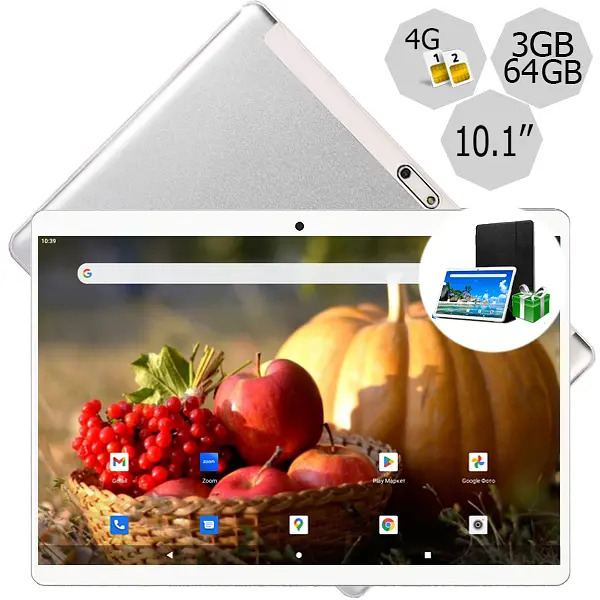 Планшет-телефон  Hoozo S 364 LTE Silver 3GB/64GB  IPS 10.1''  + Чехол-книжка - фото 2