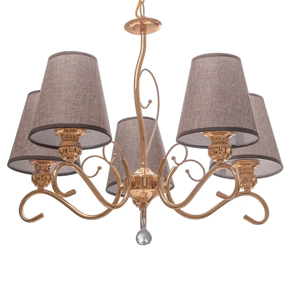 Люстра подвесная Brille прованс с абажуром E27 60W G (BKL-652S/5) - фото 5