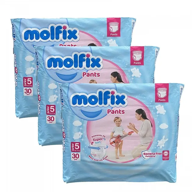 Підгузки-трусики Molfix 5 JUNIOR 12-17 кг 90 шт