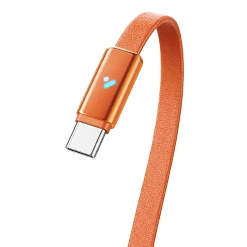 Дата кабель USB-C to USB-C 1.0m 5A 100W ultra-thin orange ColorWay (CW-CBPDCC100-OR) - фото 2