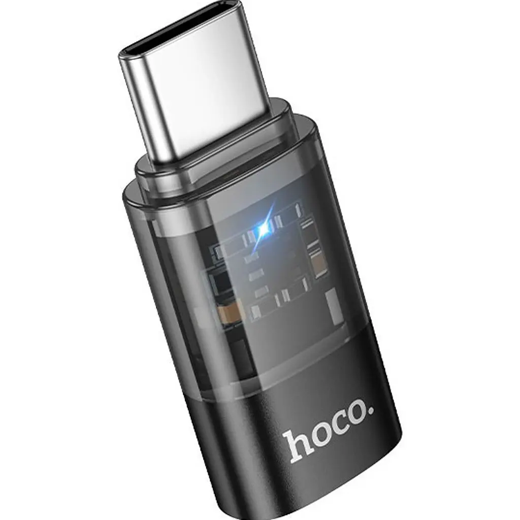 Перехідник Hoco UA36D USB-C Male to Lightning Female OTG Black [140336] - фото 3