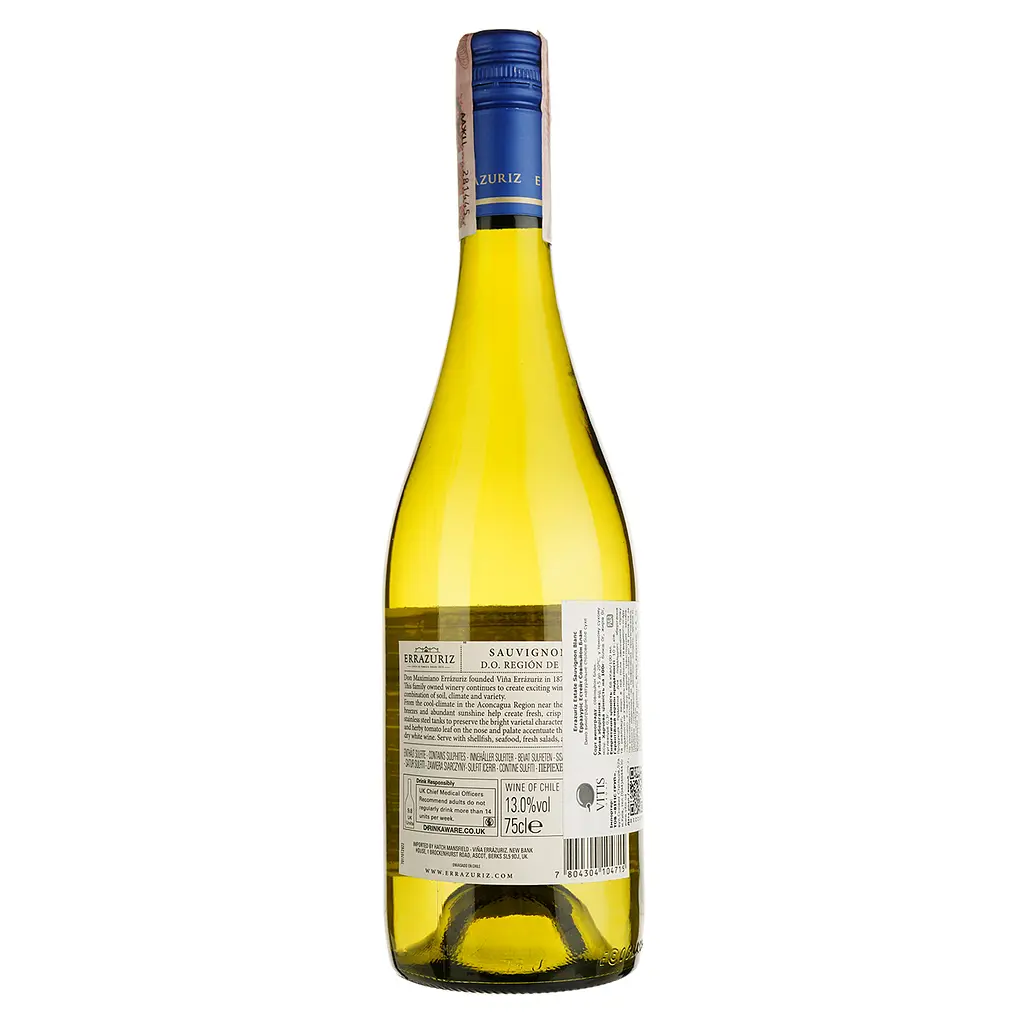 Вино Errazuriz Estate Sauvignon Blanc, белое, сухое, 13,5%, 0,75 л - фото 2