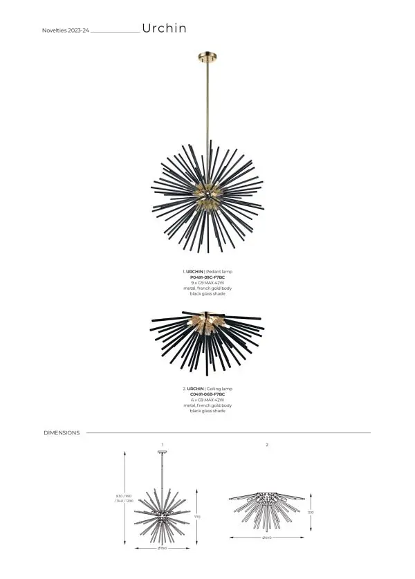 Люстра URCHIN C0491-06B-F7BC Zuma Line - фото 2