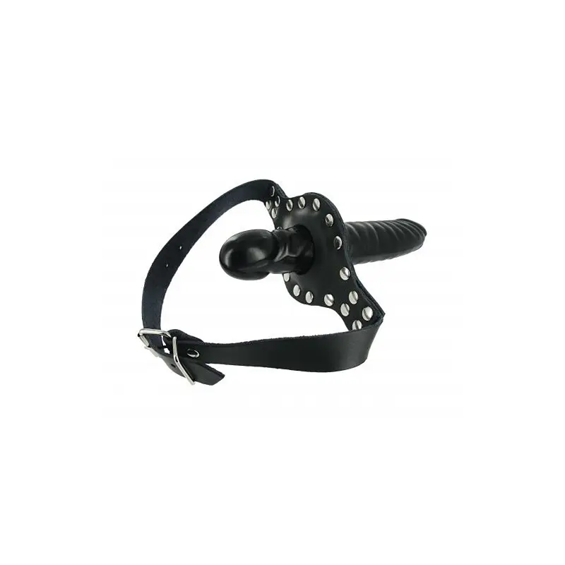 Кляп-фалос зі страпоном Strict Leather Ride Me Mouth Gag, 12х4 см, чорний - фото 2