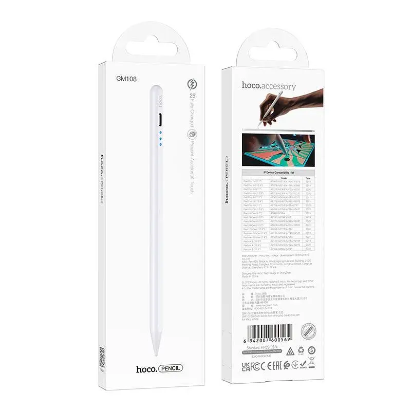 Стилус активный Hoco gm108 Smooth series fast charging capacitive pen for Pad - фото 8