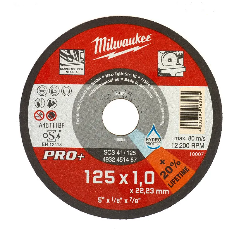 Диск відрізний для металу MILWAUKEE, SCS 41/125х1 PRO+, діаметр 125мм - фото 2