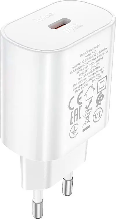 Мережевий зарядний пристрій Hoco N22 PD 25w White (760067) [81007] - фото 2
