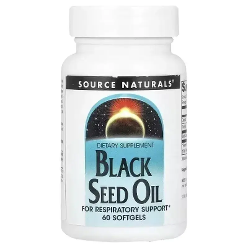 Трави Source Naturals Олія чорного кмину, Black Seed Oil, 60 гелевих капсул (SNS-02756)