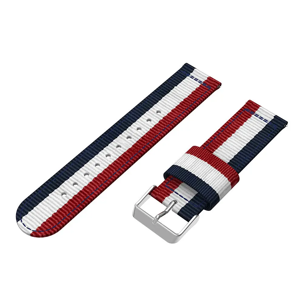 Тканевый ремешок Watchbands Cloth для Samsung Gear S3 Samsung Galaxy Watch 46mm Silver - красно-синий (WB007CLOTHREDBLUE) - фото 4