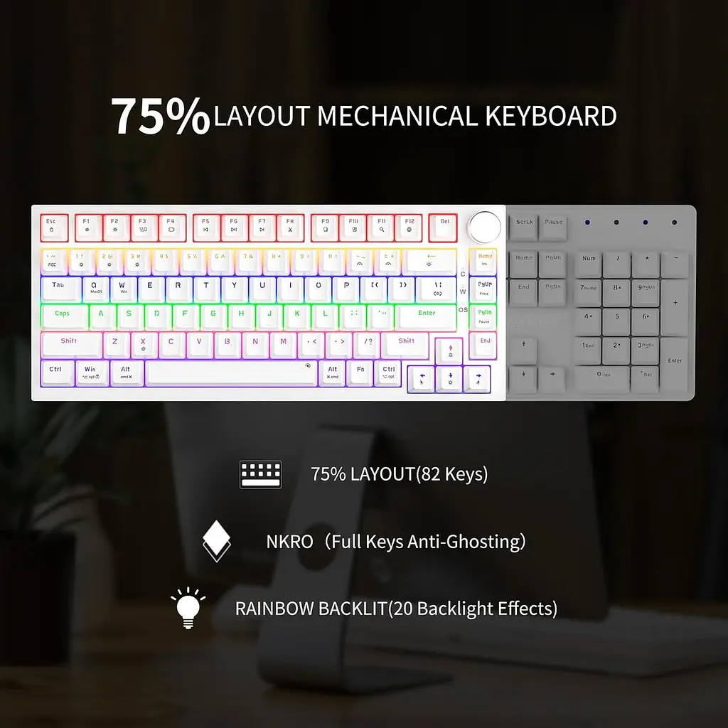 Механічна клавіатура Newmen GM326 75%, RGB, Hot Swap, USB-C, Red Switch - фото 4
