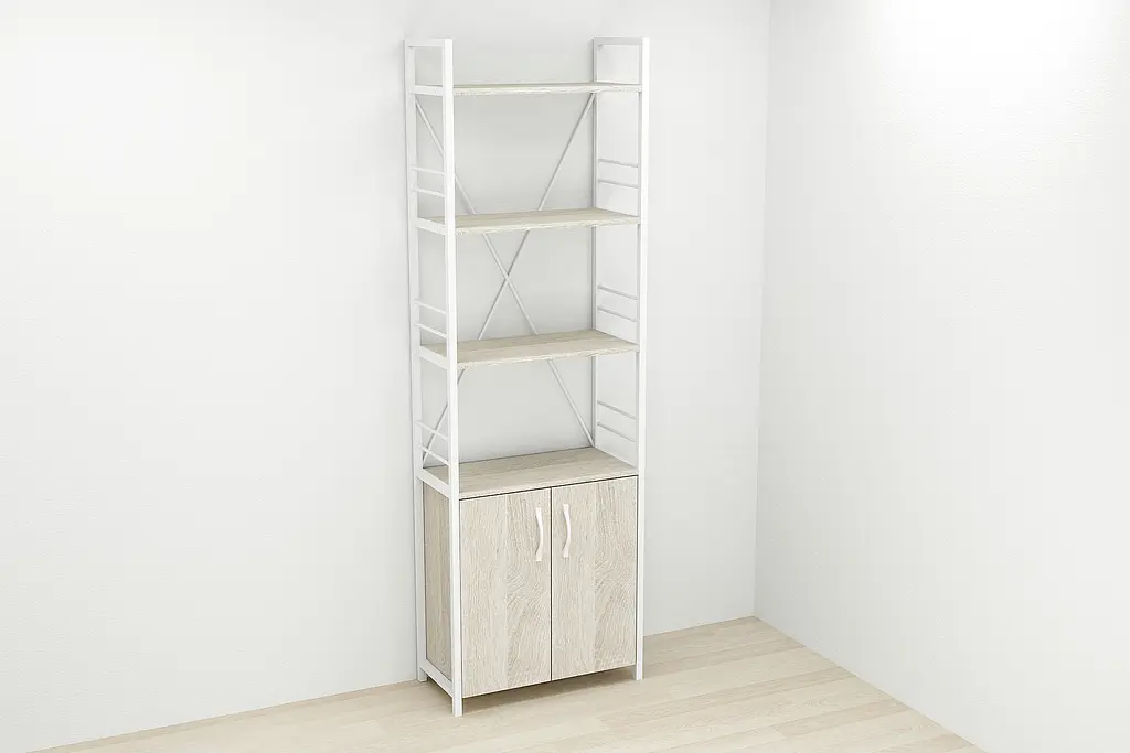 Етажерка 4/60 Ferrum-decor Серії Конект із тумбою 179x60x28 Білий ДСП Сонома (FRD-104494) - фото 2
