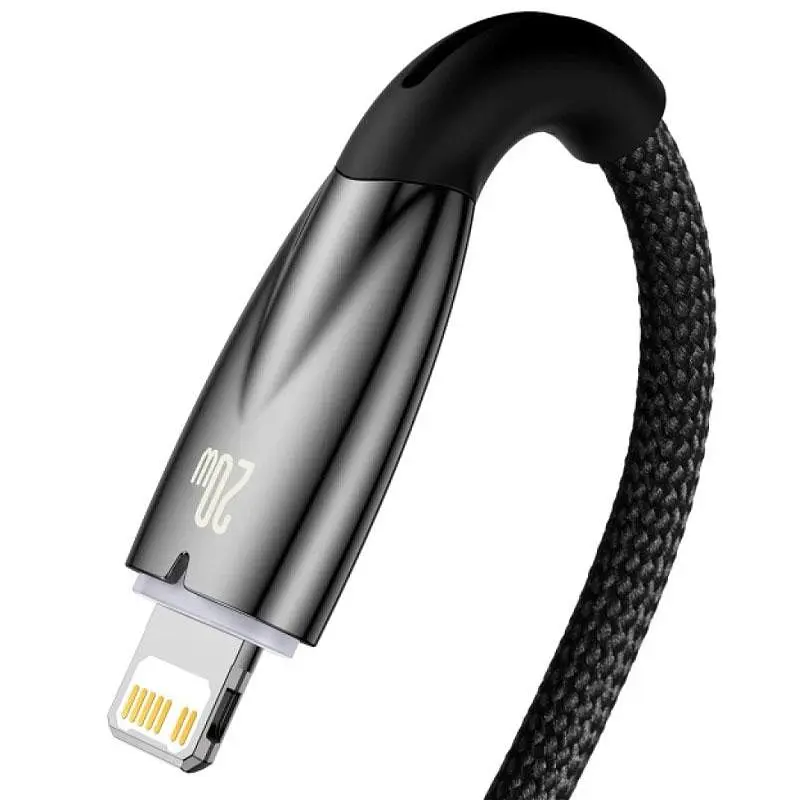 Дата кабель Baseus Glimmer Series Fast Charging Data Cable Type-C to Lightning 20W 1m (CADH000001) Black - фото 4