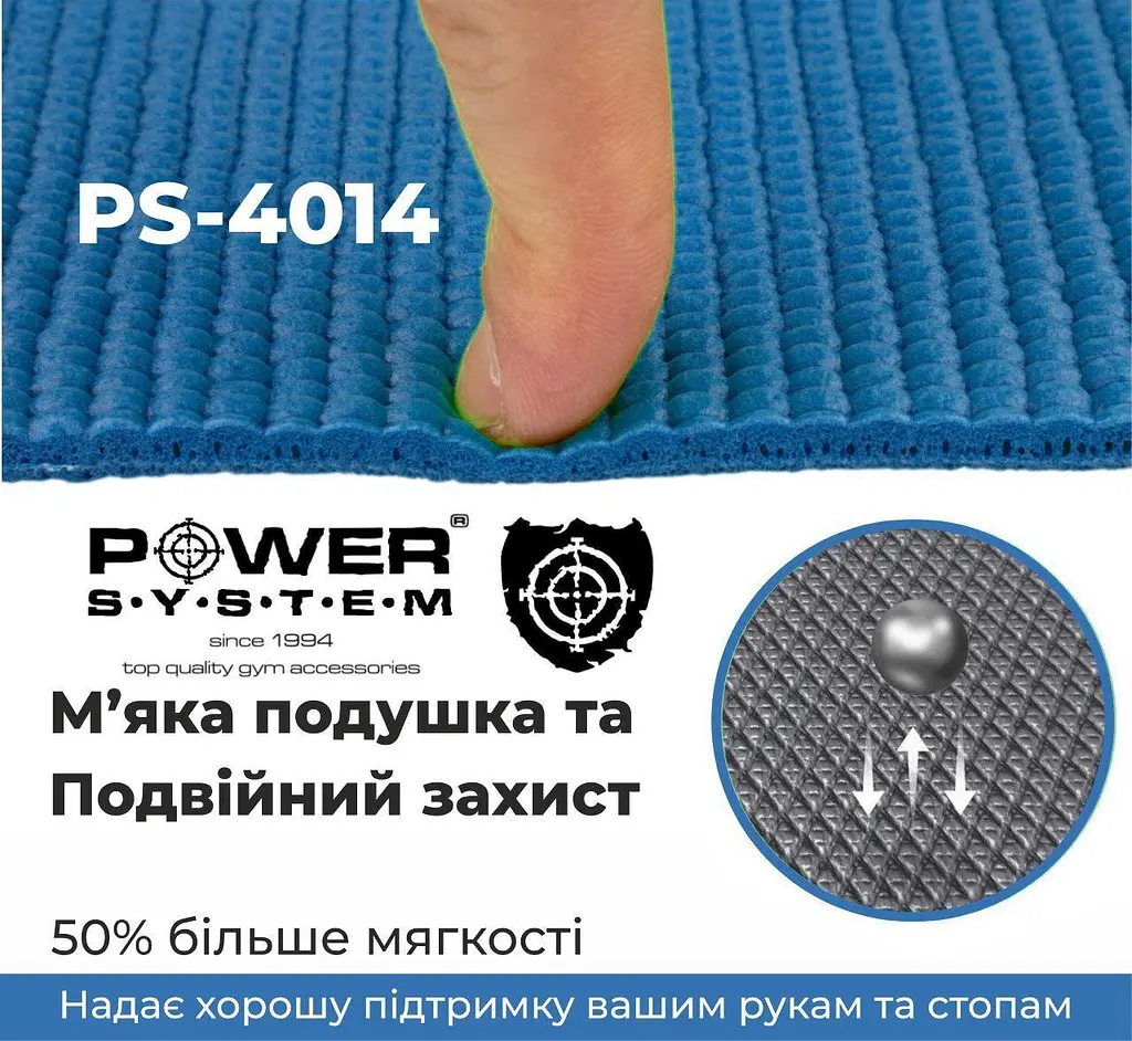 Килимок для йоги та фітнесу (PS-4014) Power system 173х61х0,6 см fit0007495 - фото 2