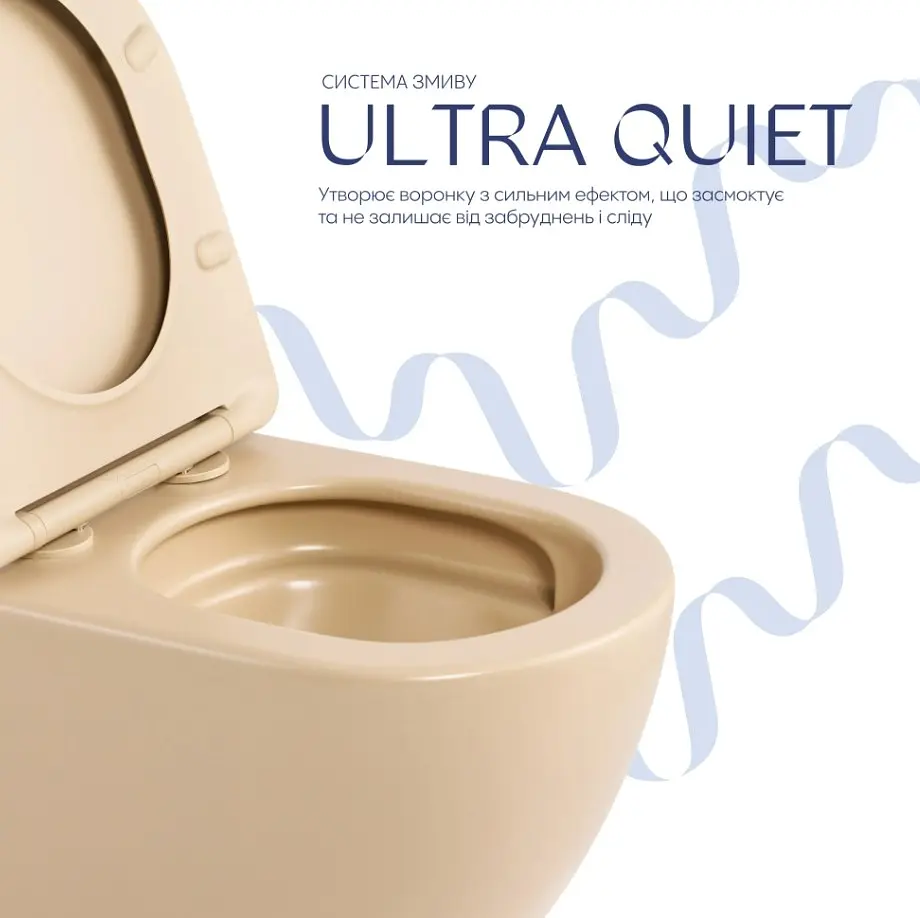 Унітаз підвісний Qtap Robin Ultra Quiet, з сидінням Slim Duroplast/ Soft-close/ Quick relase QT13332381АSSB - фото 4