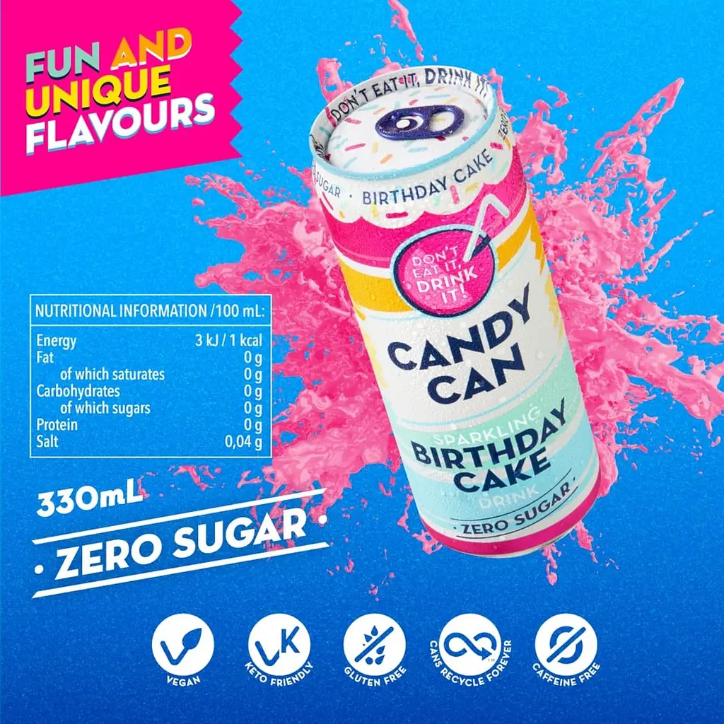 Газований напій Candy Can Birthday Cake без цукру 330 мл - фото 2