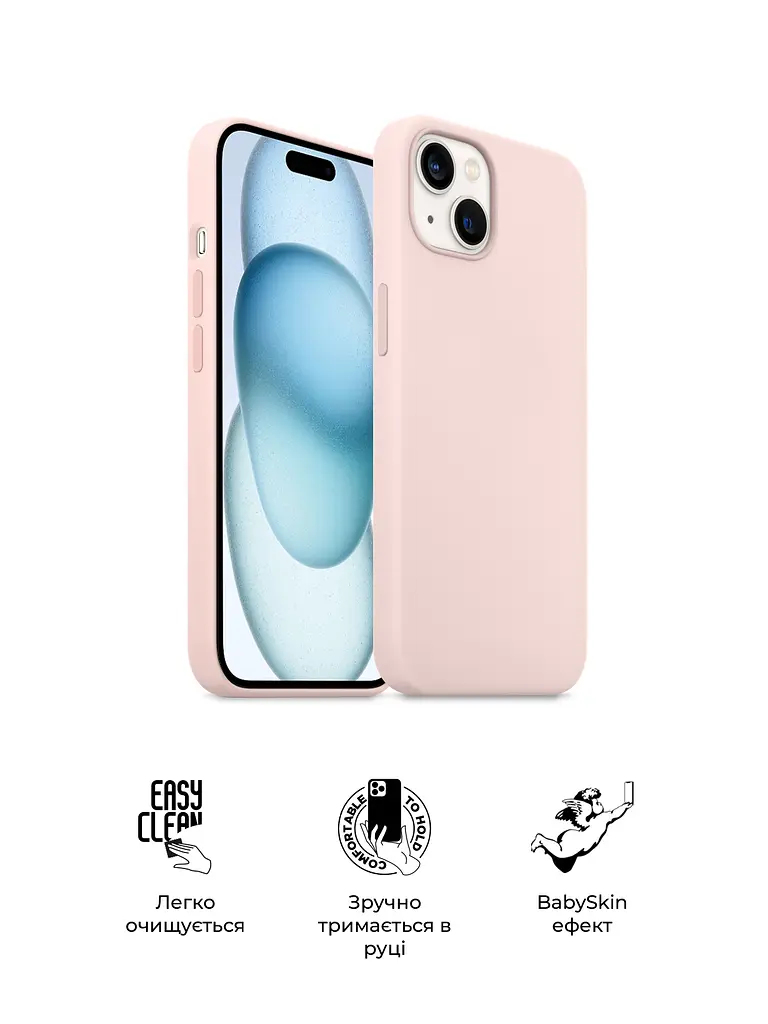 Силиконовый чехол для Apple iPhone 15 Plus, ICON2 Case, розовый, противоударный, панель, защита всего корпуса, матовая поверхность Soft Touch, выступает над дисплеем, совместим с защитными стеклами и пленками, с микрофиброй, ArmorStandart (ARM70517) - фото 3