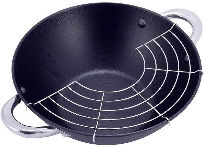 Котел чавунний "Wok", з антипригарним покриттям та аромо-кришкою Kamille Ø14,5хØ28х9,5 см kuh0007234 - фото 7
