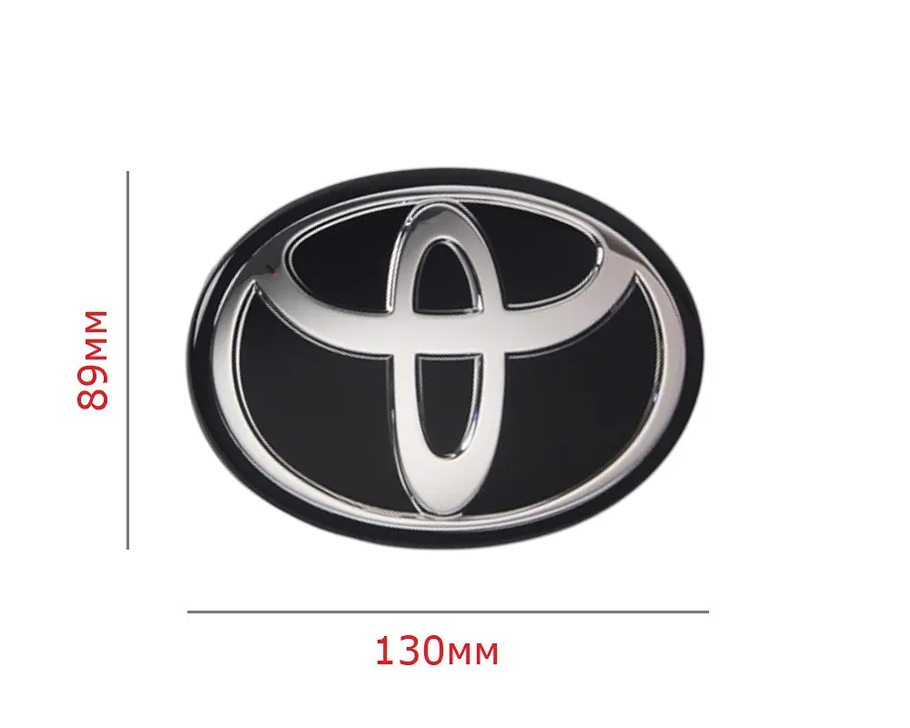 Емблема під склом Toyota Чорна 130х89 мм на скотчі (Завод) - фото 2