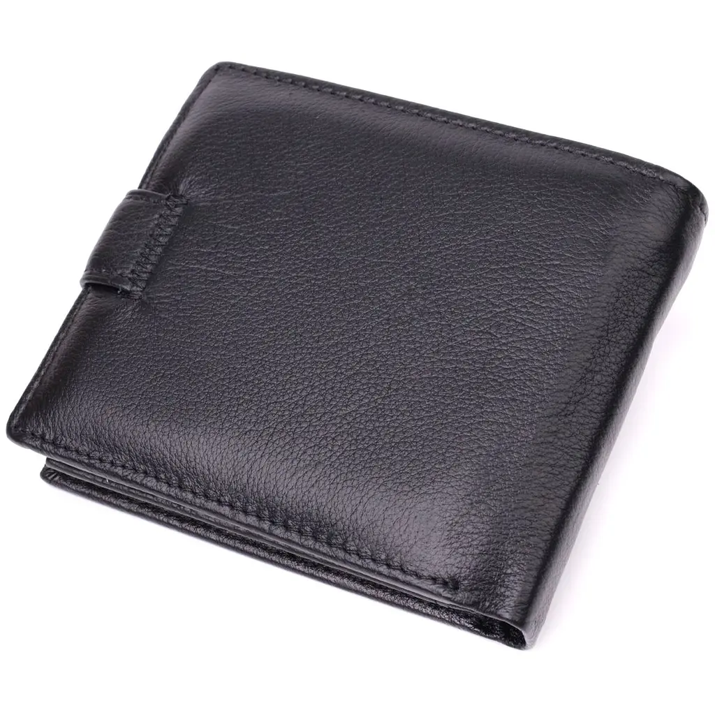 Гаманець чоловічий середнього розміру з натуральної шкіри ST Leather 22473 чорний - фото 6
