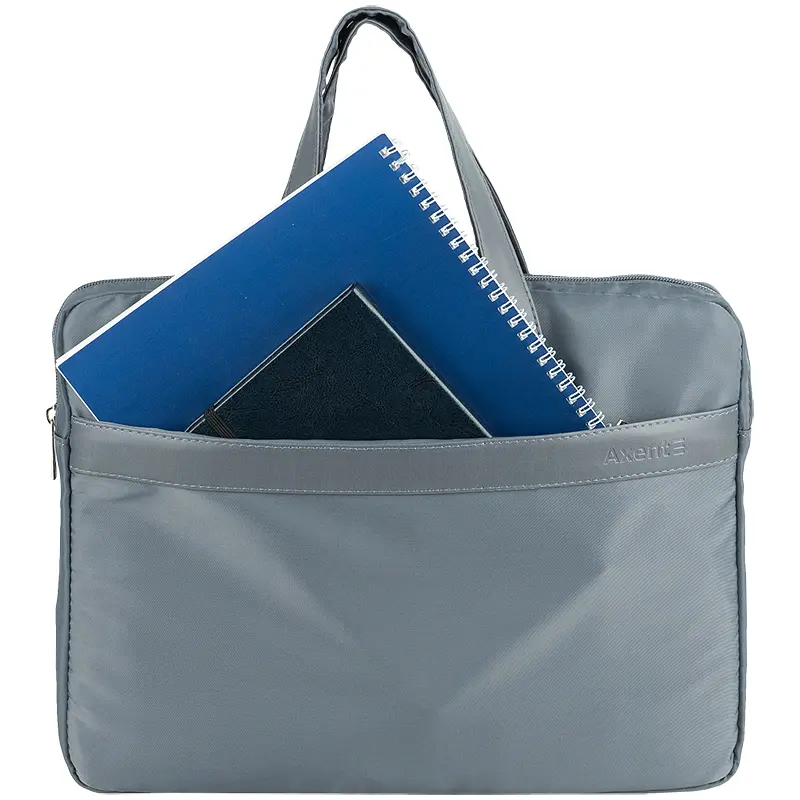 Сумка для документов текстильная Axent А4+ 1 отделение, серая (1631-02-A) - фото 2