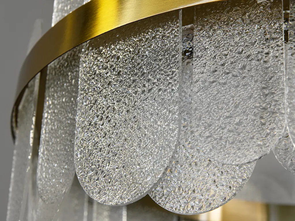 Підвісна люстра Diasha 803/600SGD кругла LED-модель у золотому кольорі, потужність 120 Вт, діаметр 58 см - фото 6