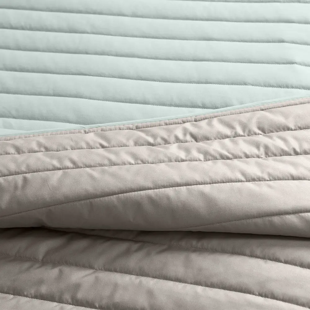 Двостороннє покривало Ideia Стиль Люкс, м'ятний та світло-сірий, 240х220 см (8-13499) - фото 6