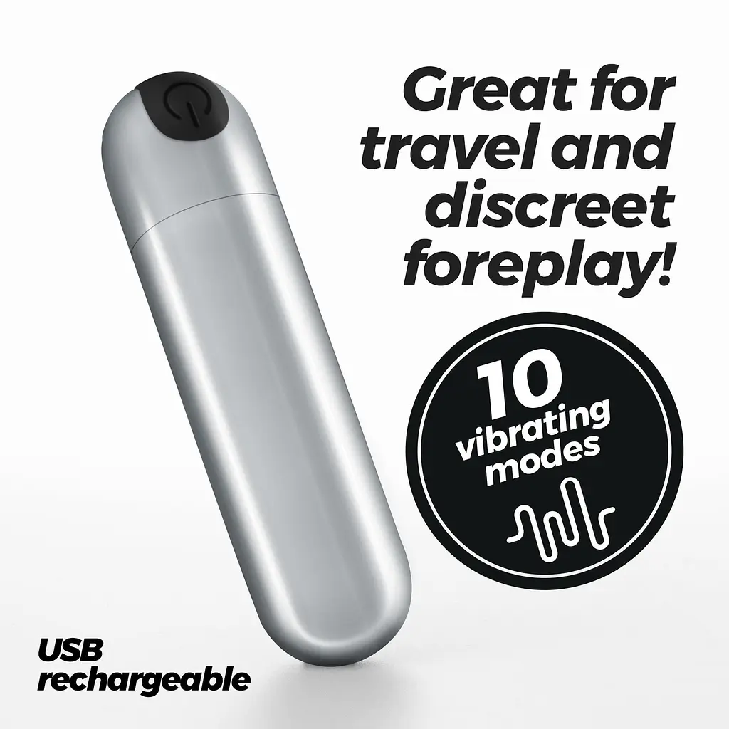 Мини-вибратор Crushious iMoan 7.6 см (серебристый) - фото 5