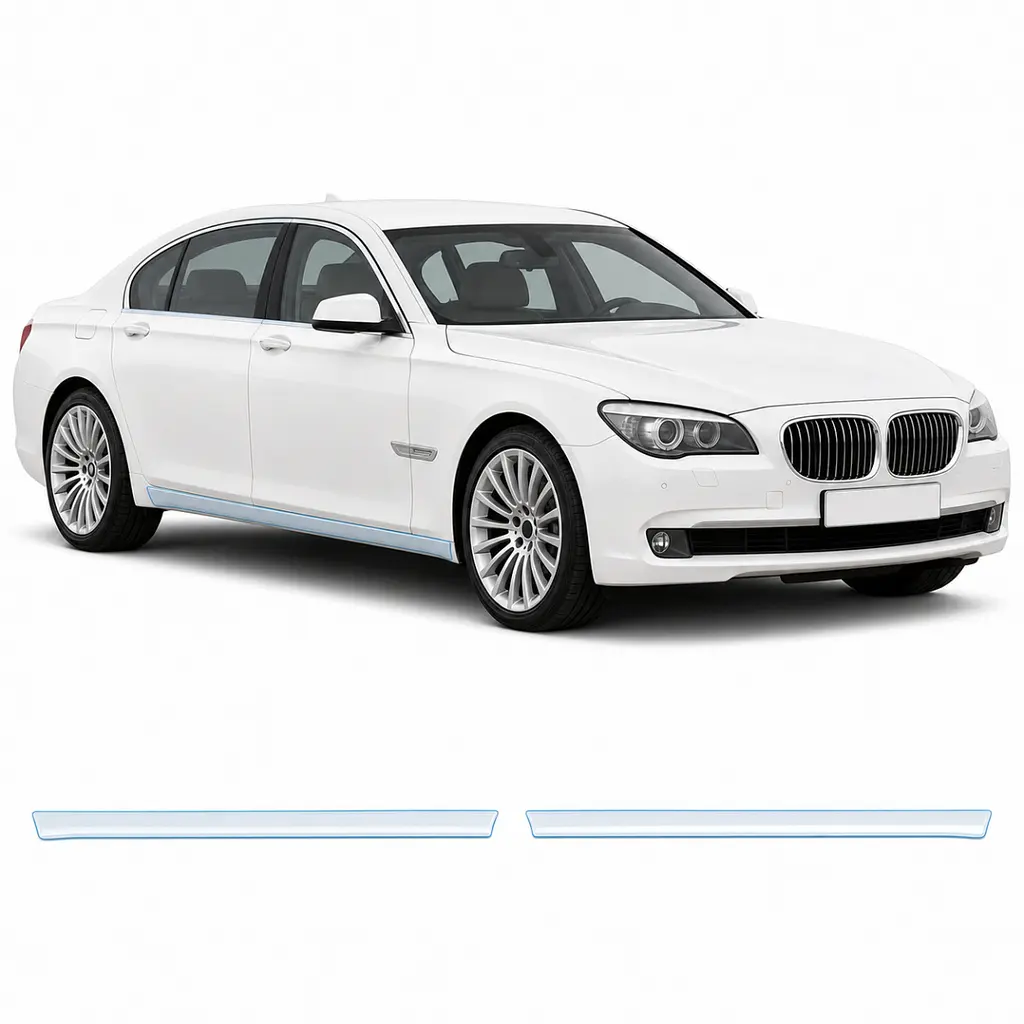 Антигравійна захисна бронеплівка за лекалами для BMW 7 Series F01/F02 2008-2015 - нижня зона кузова та пороги