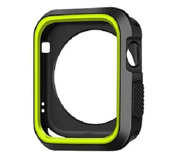 Силіконовий захисний корпус Primo для Apple Watch 38 мм Black/Yellow - фото 3