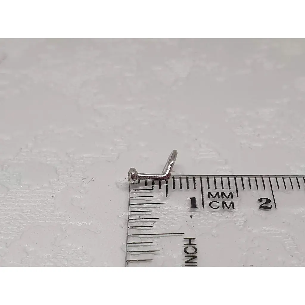 Серебряная серьга-пирсинг в нос Umax с фианитом. 7029U - фото 3