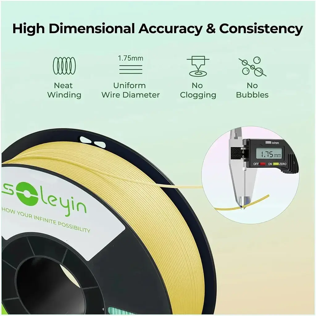 Пластик для 3D-принтера Creality Soleyin 1кг, 1.75мм, green light (3301010508) - фото 5