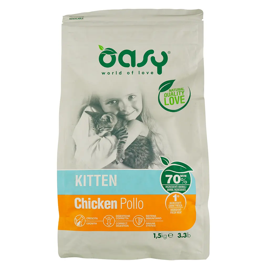 Сухий корм для кошенят Oasy Lifestage Kitten з куркою 1.5 кг - фото 2