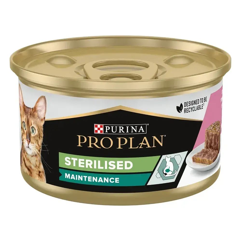 Влажный корм для стерилизованных котов Purina Pro Plan Sterilised паштет с лососем 85 г 12600685