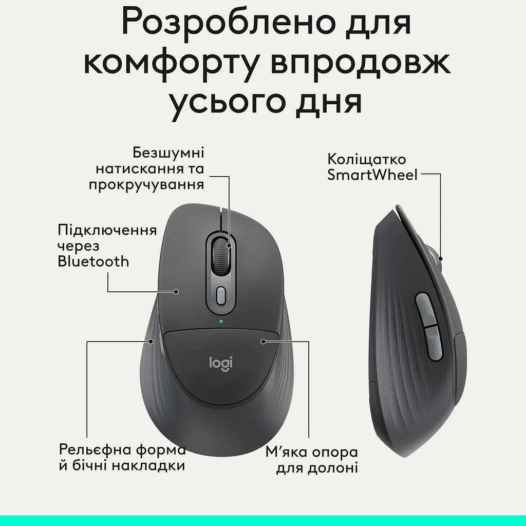 Миша Logitech Signature Comfort Plus M850 L Wireless Mouse Graphite (910-007715) - фото 9