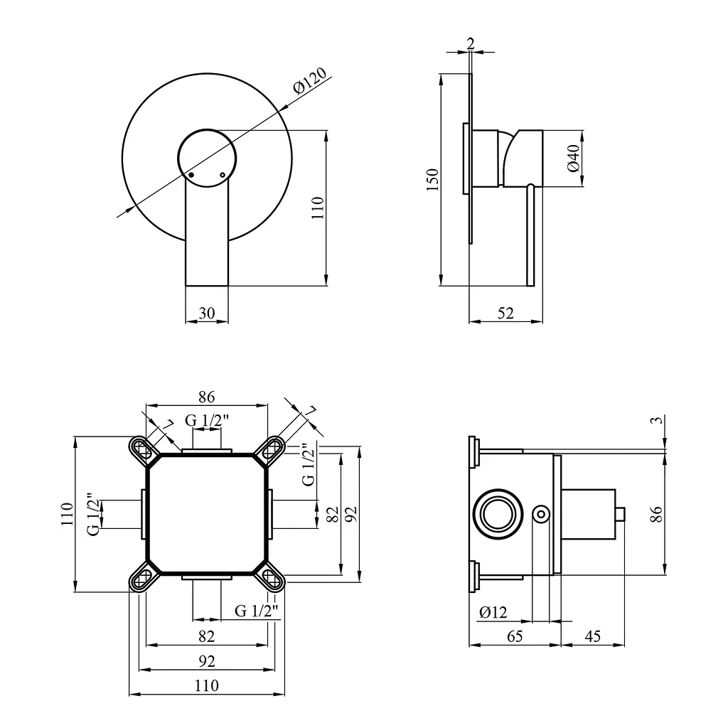 Смеситель для душа Kroner KRM Basis - C080 (CV024299) - фото 7