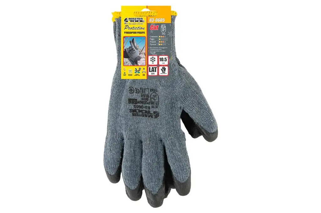 Рукавички робочі захисні Mastertool латексна спінена зморшкувата 10" (в упаковці 12 шт.) - фото 2